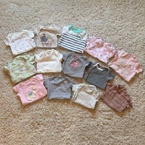 Carter’s Circo Gap Assorted Baby Girl Onesies Pink Flowers Llama Ducks 0-3 Month